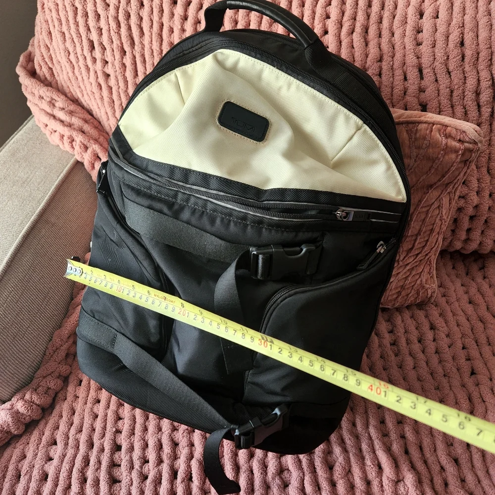 Tumi Black and Cream Backpack